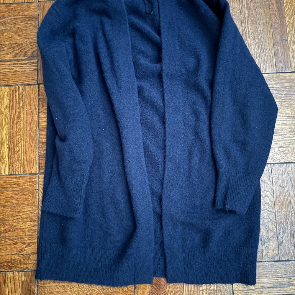 H&M oversized BLUE Open-Front Cardigan Sweater. SMALL. LIKE NEW